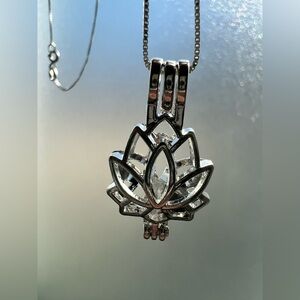 Elegant Phenacite Lotus locket Necklace